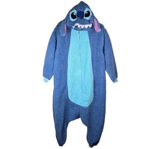Disney Stitch One Piece Faux Fur Hooded Halloween Costume Adult One Size